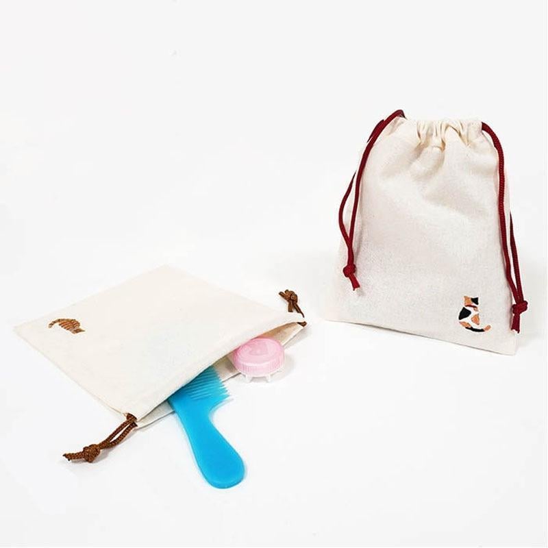 キャンドゥ、刺繍キンチャク　ネコ商品画像