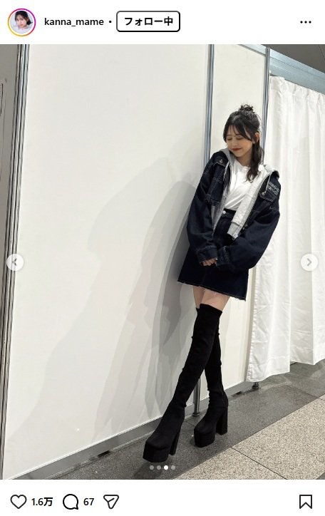 出所：梶原叶渚のInstagram（＠kanna_mame）　参照日：2025年11月12日
