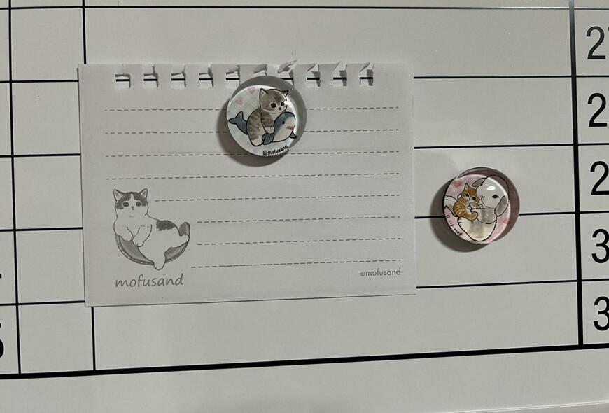 セリア、mofusandぷくっとマグネット2P画像