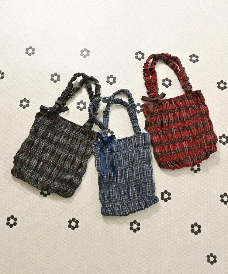 ハニーズ、チェック柄ギャザートート商品画像