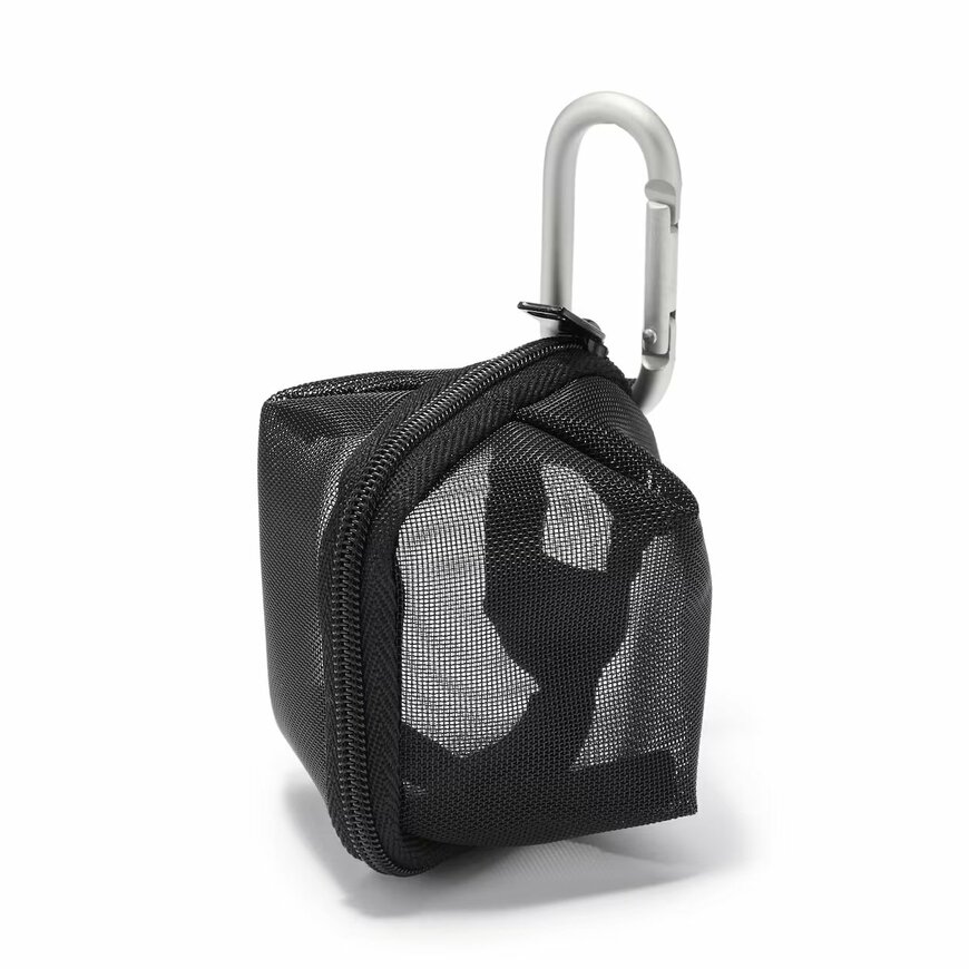 無印良品公式 ナイロンメッシュ コンパクトポーチ/黒の画像