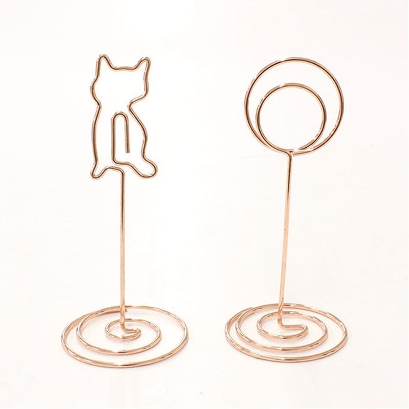 出所：キャンドゥ公式　ワイヤーメモスタンド　ネコ・丸