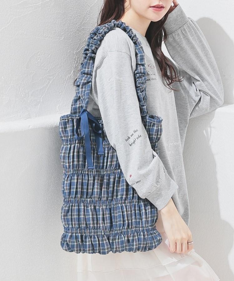 ハニーズ、チェック柄ギャザートート商品画像