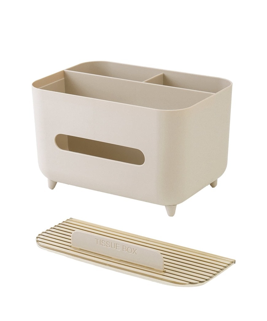 3COINS公式 収納付きティッシュケースボックス 画像