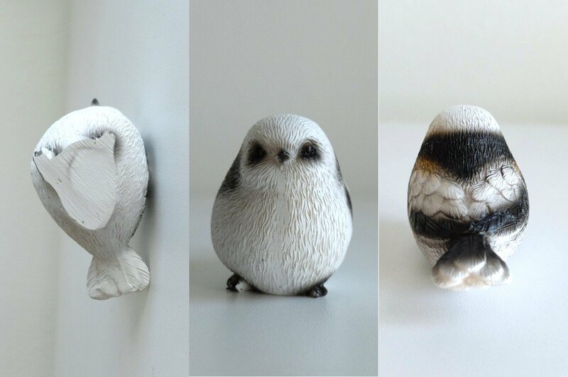 セリア、ミニチュアオブジェ小鳥シマエナガ筆者撮影写真