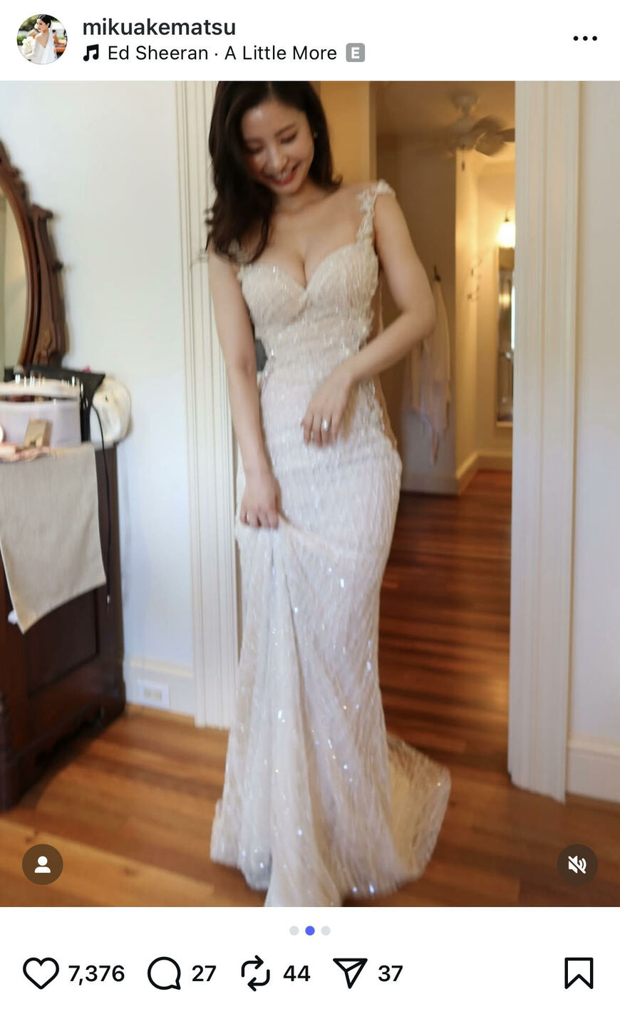 出所：明松美玖のInstagram（＠mikuakematsu）参照日：2025年10月7日