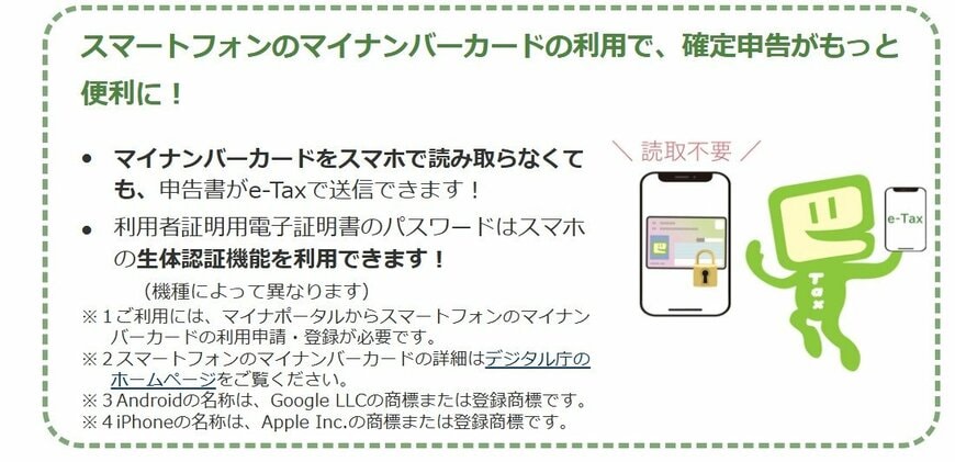 出所：国税庁「令和7年分の確定申告はスマホとマイナポータル連携でもっと便利に！」