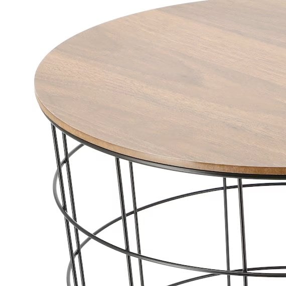 ニトリ公式　ワイヤーテーブル ハオ（ミドルブラウン）