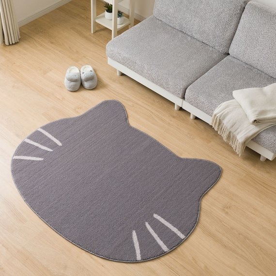 ニトリ、猫型ラグ デコネコ ブラック(gST6)商品画像