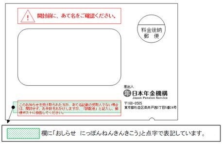 視覚障害のある方への年金額改定通知書等の送付について