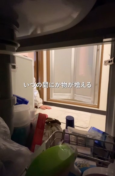 変身前の洗面台下