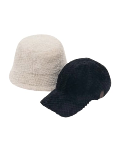 裏側にブラックアルミプリントを施した、あったか帽子