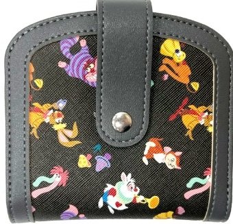 ディズニーキャラクター「不思議の国のアリス」のキャラクターたちが描かれたお財布