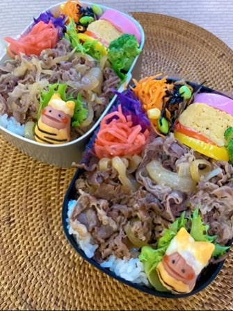 高校生男子が大好きな”牛丼弁当”に「とある生き物」が　母の可愛い節分アイデアに反響続々