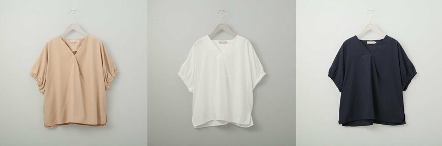 バンブー接触冷感Ｖネックブラウス