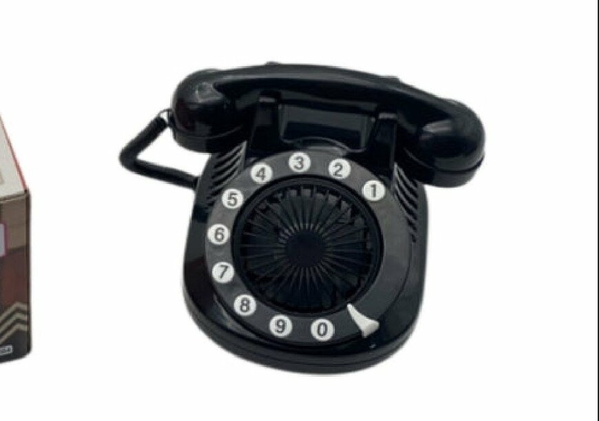 出所：公式通販ダイソーネットストア 黒電話型扇風機（USB式）