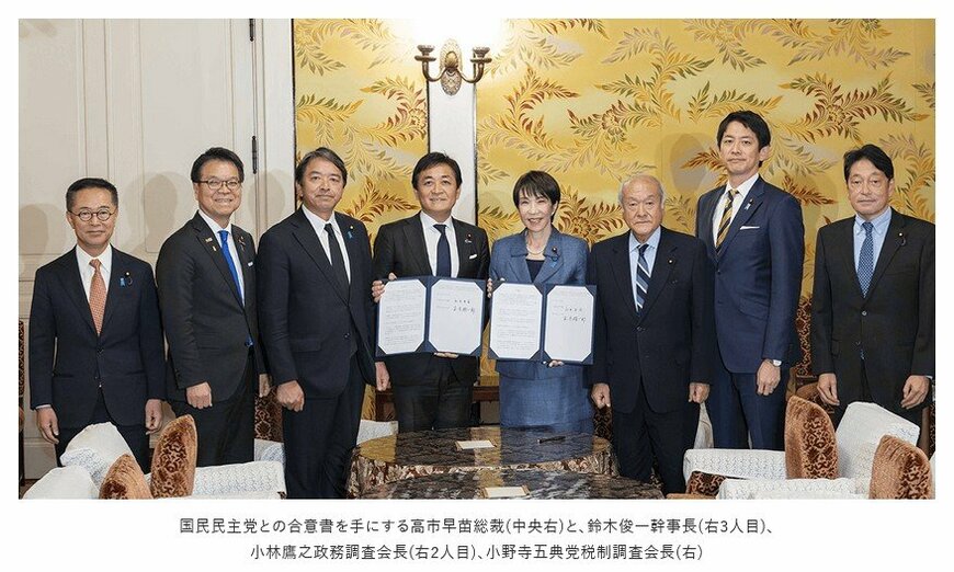 出所：自民党「ニュース「年収の壁」178万円まで引き上げで合意高市総裁「強い経済構築の観点から最終的に判断」」