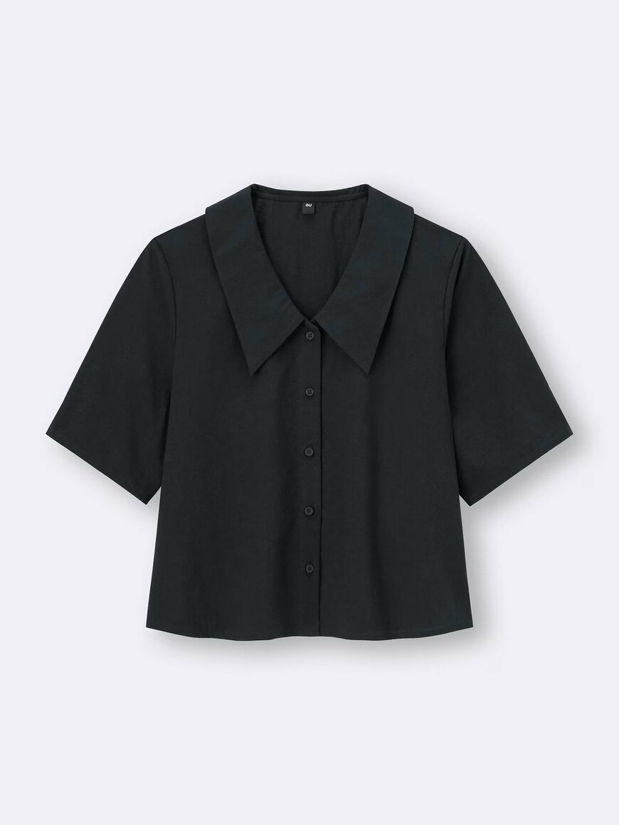 GU公式　ビッグカラーブラウス（5分袖）の画像