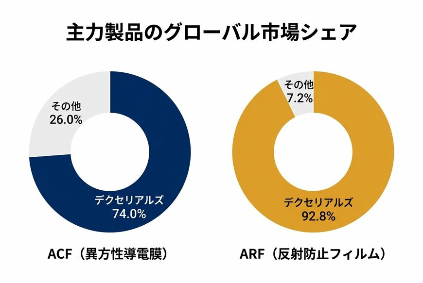 主力製品のグローバル市場シェア