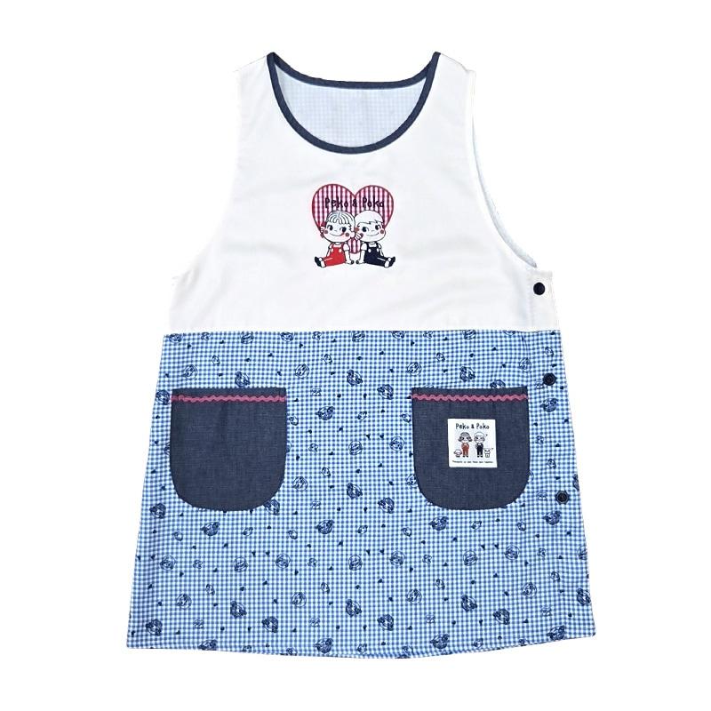 ペコ＆ポコ　ギンガムチェック柄エプロン