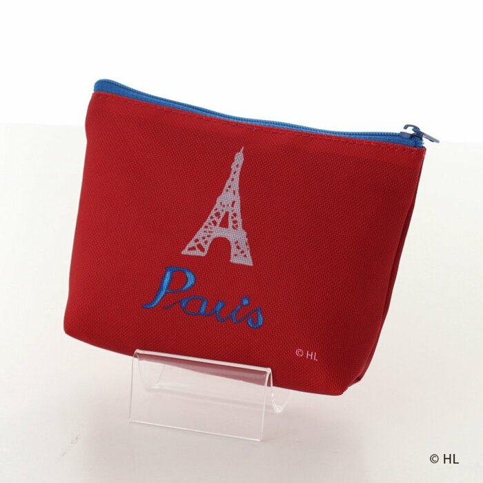 内側片面にポケットが1つ付いた舟形ポーチ