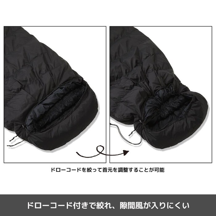 顔まわりのコードと、ネックバッフルの搭載で、すき間風の侵入を防げる仕様になっています