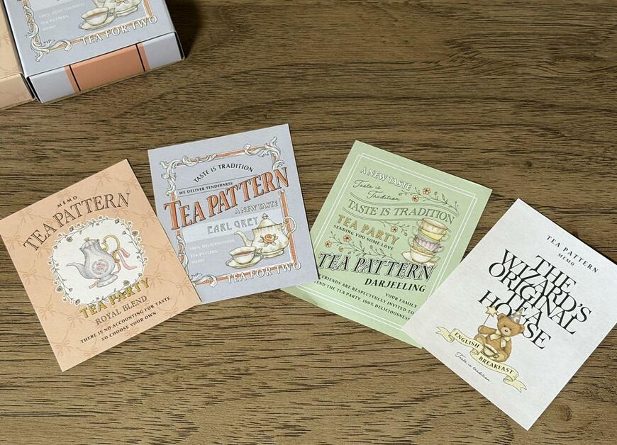 筆者撮影（セリア、箱入りメモ 紅茶柄 100枚）