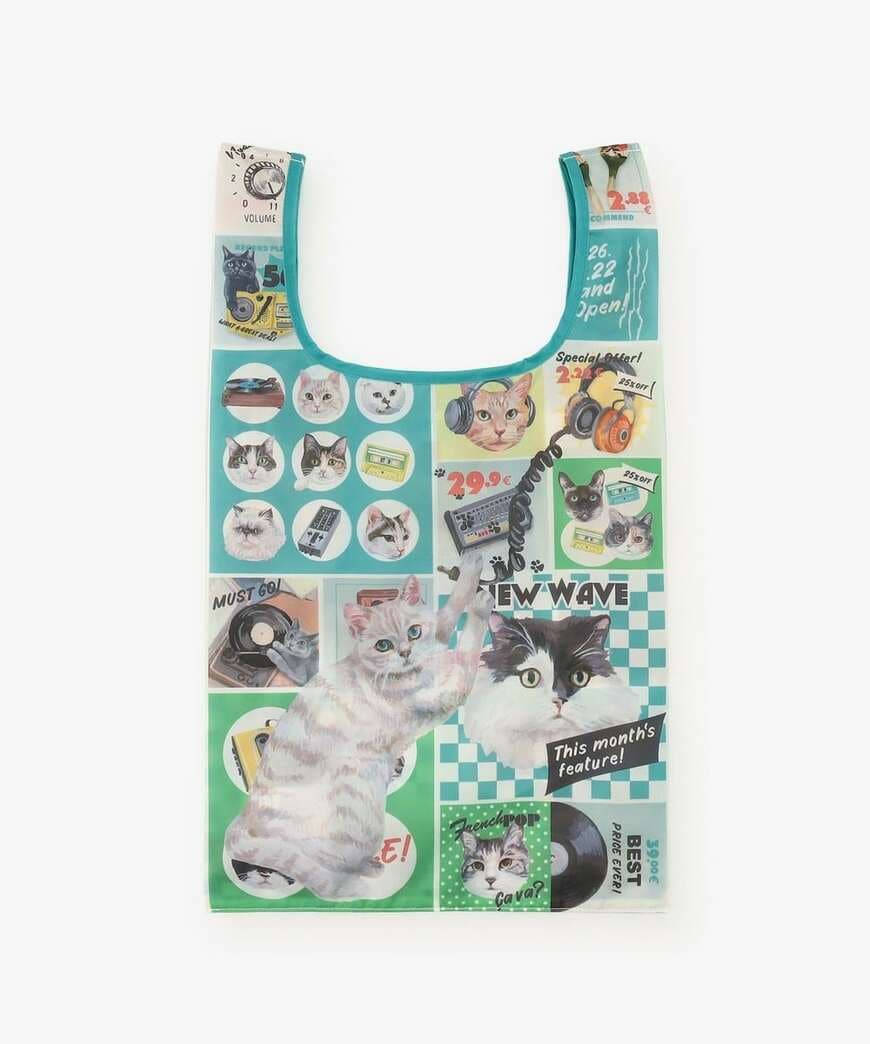 出所：アフタヌーンティー公式通販　ポケッタブルショッピングバッグ／Cat's NapTime　グリーン