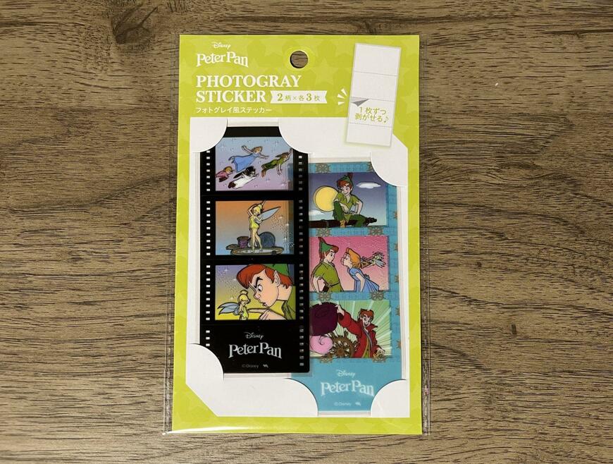 セリア、〈ピーターパン〉フォトグレイ風ステッカー6P画像