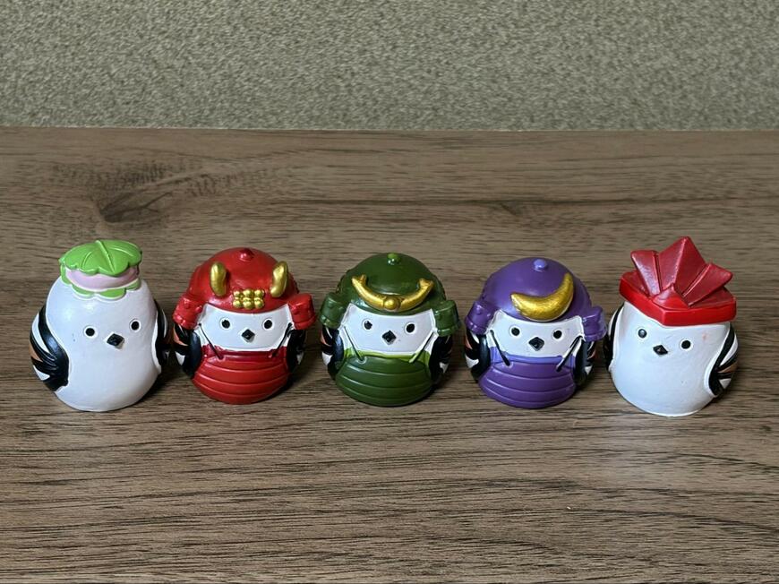 キャンドゥ、リトルフレンド 頭の上に柏餅シマエナガ・紙兜シマエナガ・鎧武者シマエナガの画像