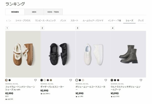 GUシューズランキングで見事第1位を獲得（2026年10月13日時点）