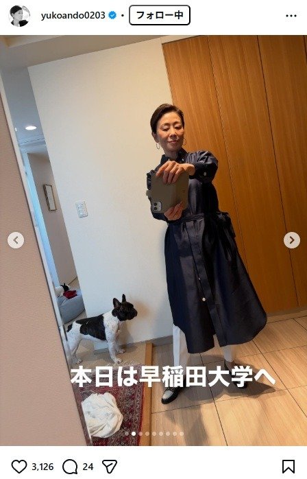 出所：安藤優子のInstagram（＠yukoando0203） 参照日：2026年3月10日