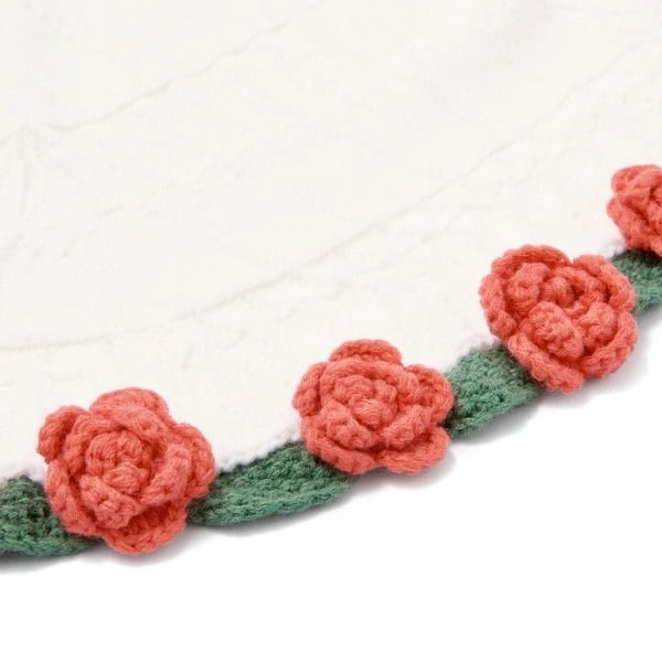 出所：Francfranc（フランフラン）公式通販　フラワーブーケスロー（ひざ掛け）レッド