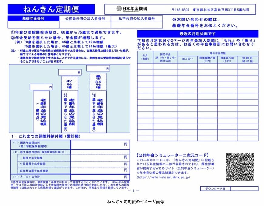 ねんきん定期便