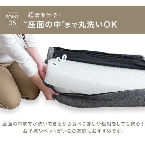 タンスのゲン公式　座面の中まで洗えるソファ／2個セット