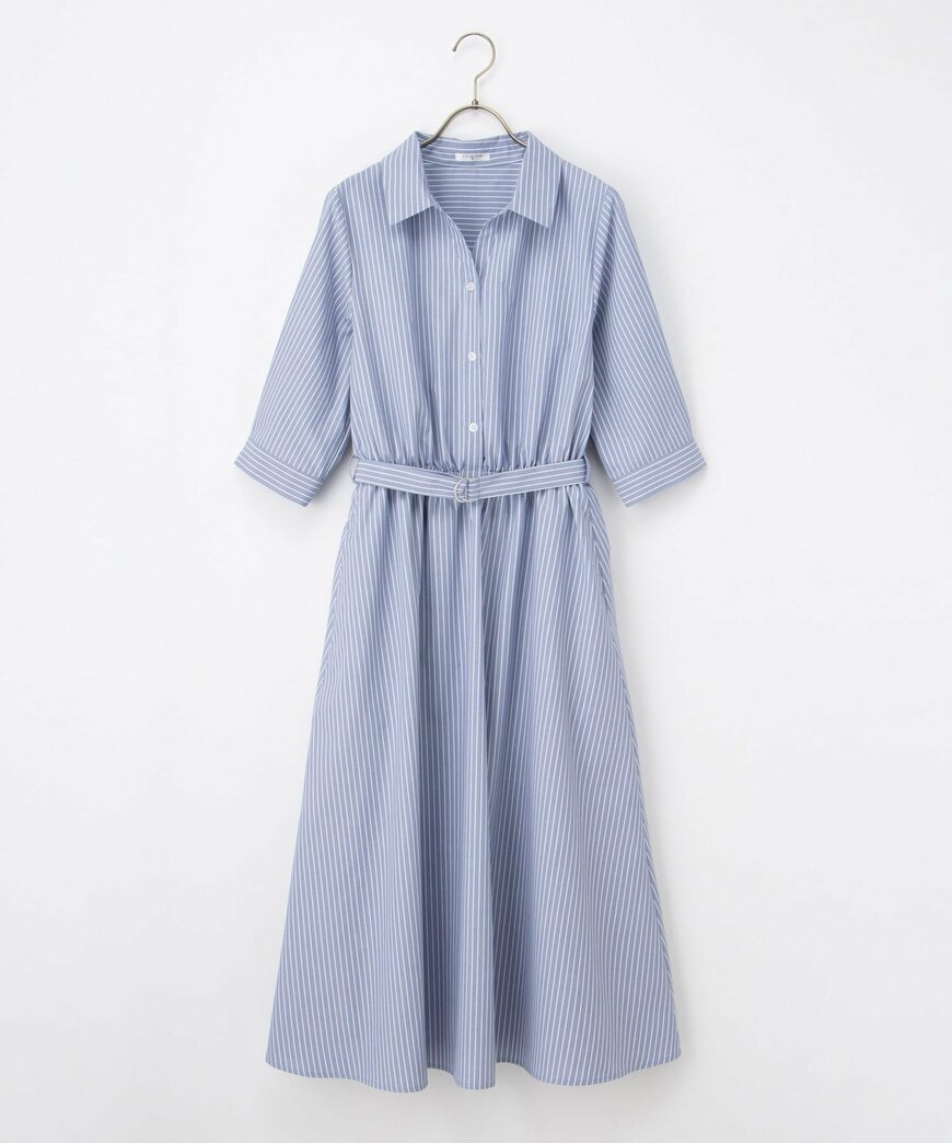 ハニーズ公式 6分袖シャツワンピース