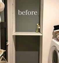【簡単DIY】圧迫感のあるランドリールーム→スッキリとしたおしゃれ空間に大変身！