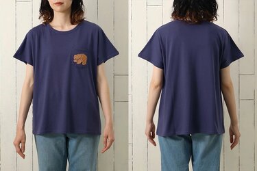 着るアート！？ブルーブルーエの刺繍Tシャツ「木彫りのクマ」「タヌキ