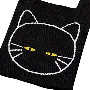 ニットトートバッグ　デコネコ