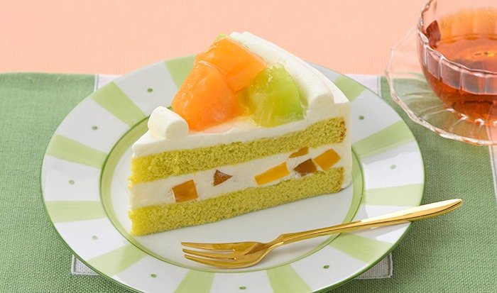 「2種メロンのショートケーキ（648円）」