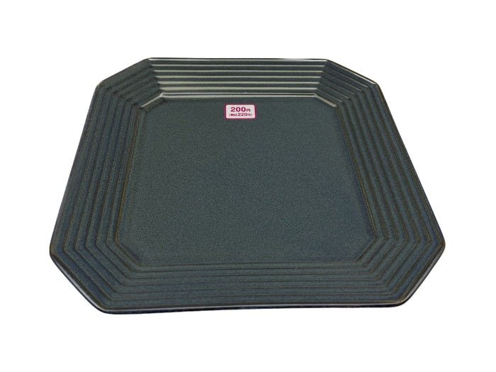 ダイソー公式　プレート（八角、約22cm、ブルー）