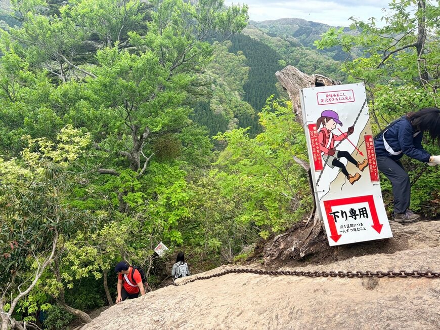 危険を伴うクサリ坂