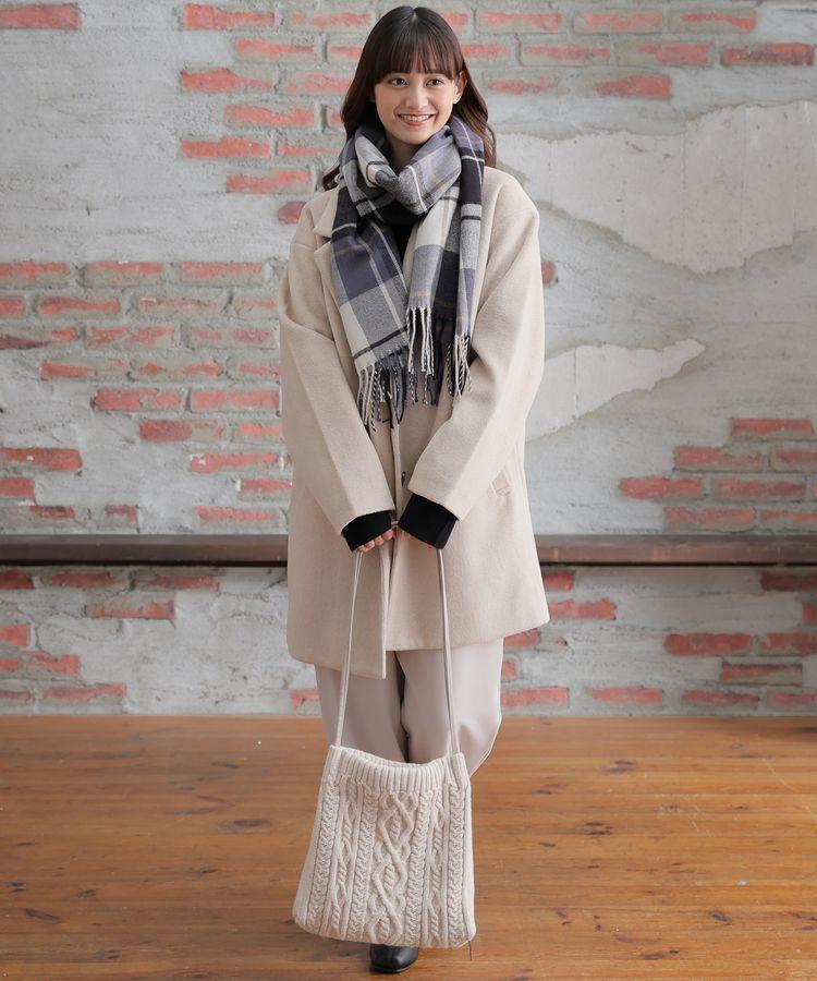 出所：ハニーズ公式通販 大チェック柄マフラー