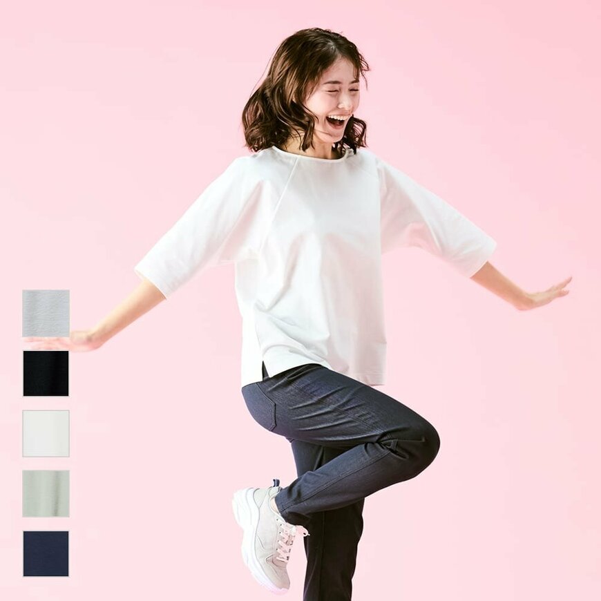 出所：ワークマン公式　レディースソロテックス(R)使用シーンレスラグランＴシャツ