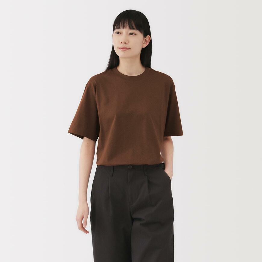 無印良品、紳士　天竺編みクルーネック半袖Ｔシャツ商品写真