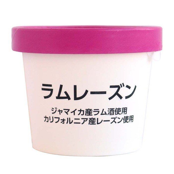 ジャマイカ産のラム酒と、カルフォルニア産のレーズンを使ったこだわりのラムレーズン味