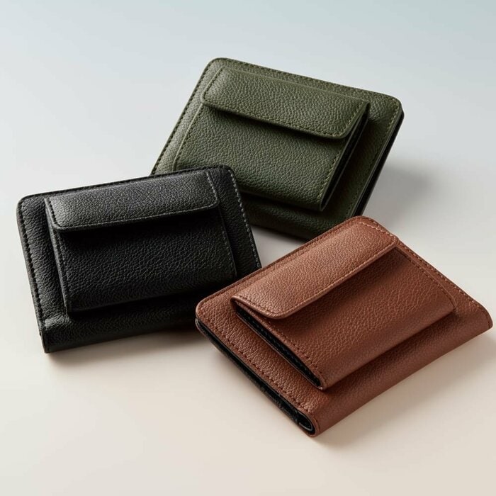 すぐに小銭を取り出せる「シュリンクタッチ外小銭入付財布（980円）」