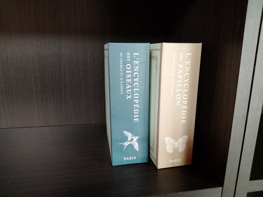 筆者撮影（セリア、ブック型ボックスS シャビーシックインテリア）