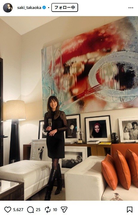 出所：高岡早紀のInstagram（＠saki_takaoka） 参照日：2026年1月22日