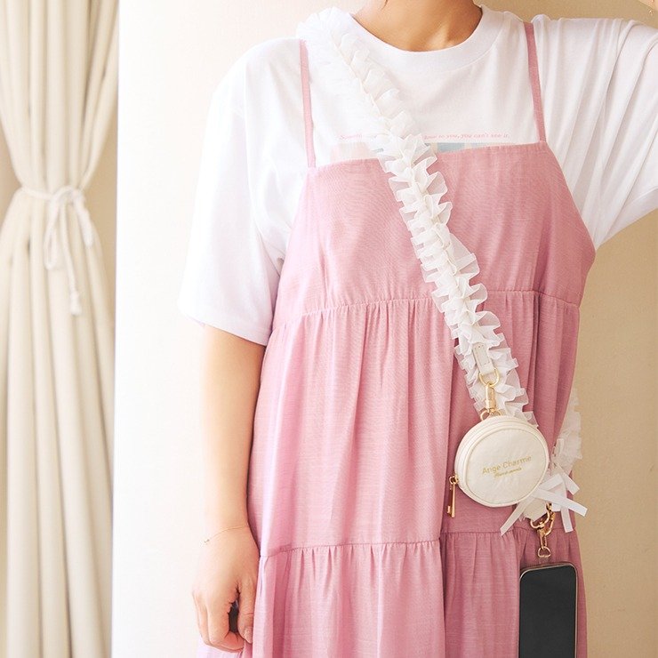 出所：しまむら公式　フリルショルダーストラップ（辻希美）